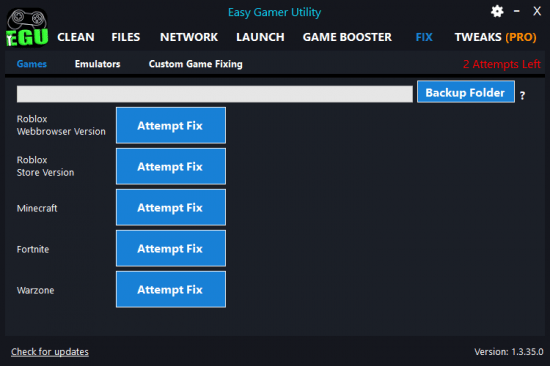 تحميل برنامج Easy Gamer Utility PRO لتحسين أداء أجهزة الكمبيوتر في الالعاب