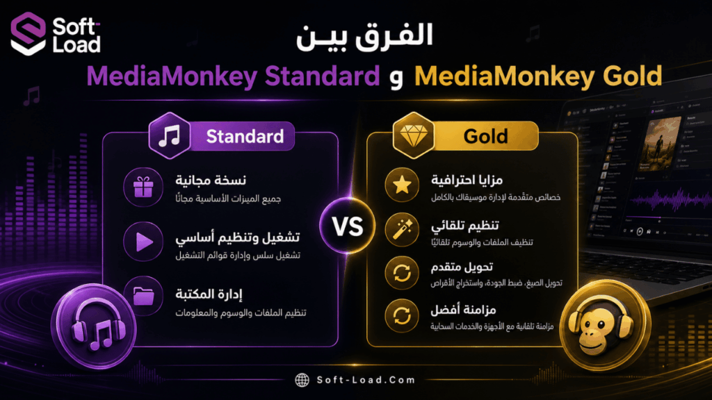 الفرق بين MediaMonkey Standard وMediaMonkey Gold