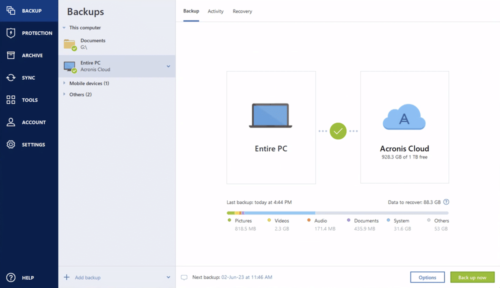 تحميل اسطوانة Acronis Cyber Protect Home Office لحماية بينات الاجهزة عند عمل نسخ احطياتي