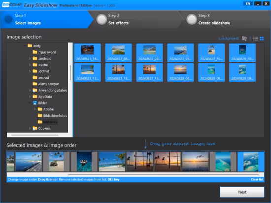 تحميل برنامج ASCOMP Easy Slideshow Professional لإنشاء عروض شرائح slideshows