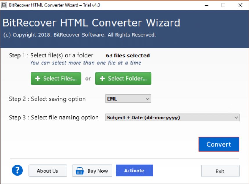 تحميل برنامج BitRecover EML Converter Wizard  لتحويل ملفات البريد الإلكتروني