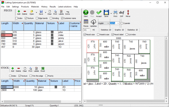 تحميل برنامج Cutting Optimization Pro لحساب أفضل طريقة لتقطيع المواد الخام