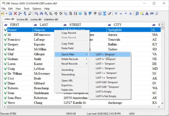 تحميل برنامج DBF Viewer 2000 للتعامل مع ملفات قواعد بيانات