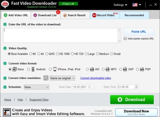 تحميل برنامج Fast Video Downloader لتنزيل مقاطع الفيديو