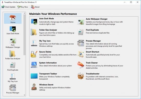 تحميل برنامج TweakNow WinSecret Plus تخصيص وتحسين نظام التشغيل ويندوز