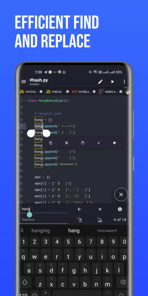 تحميل تطبيق Acode code editor لتحرير و تعديل الاكواد البرمجية