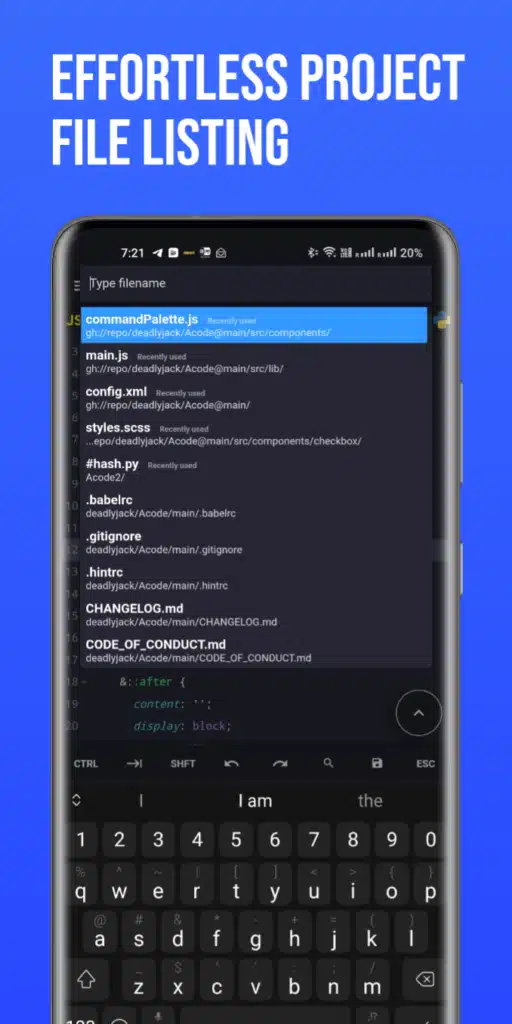 تحميل تطبيق Acode code editor لتحرير و تعديل الاكواد البرمجية