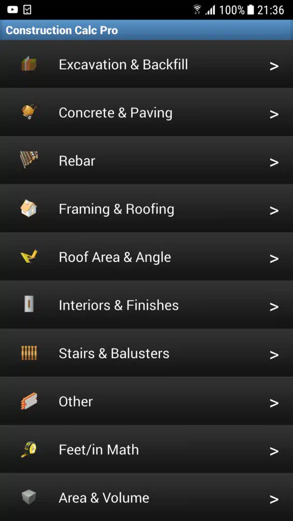 تحميل تطبيق Construction Calc Pro آلات حاسبة مصممة للمحترفين في مجالات البناء