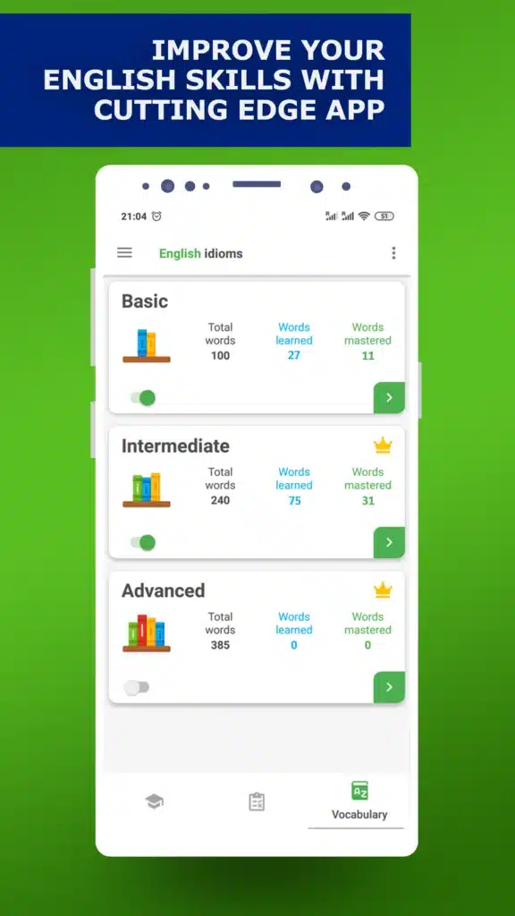 تحميل تطبيق English Idioms & Slang Phrases لتعلم وفهم التعابير الاصطلاحية الإنجليزية