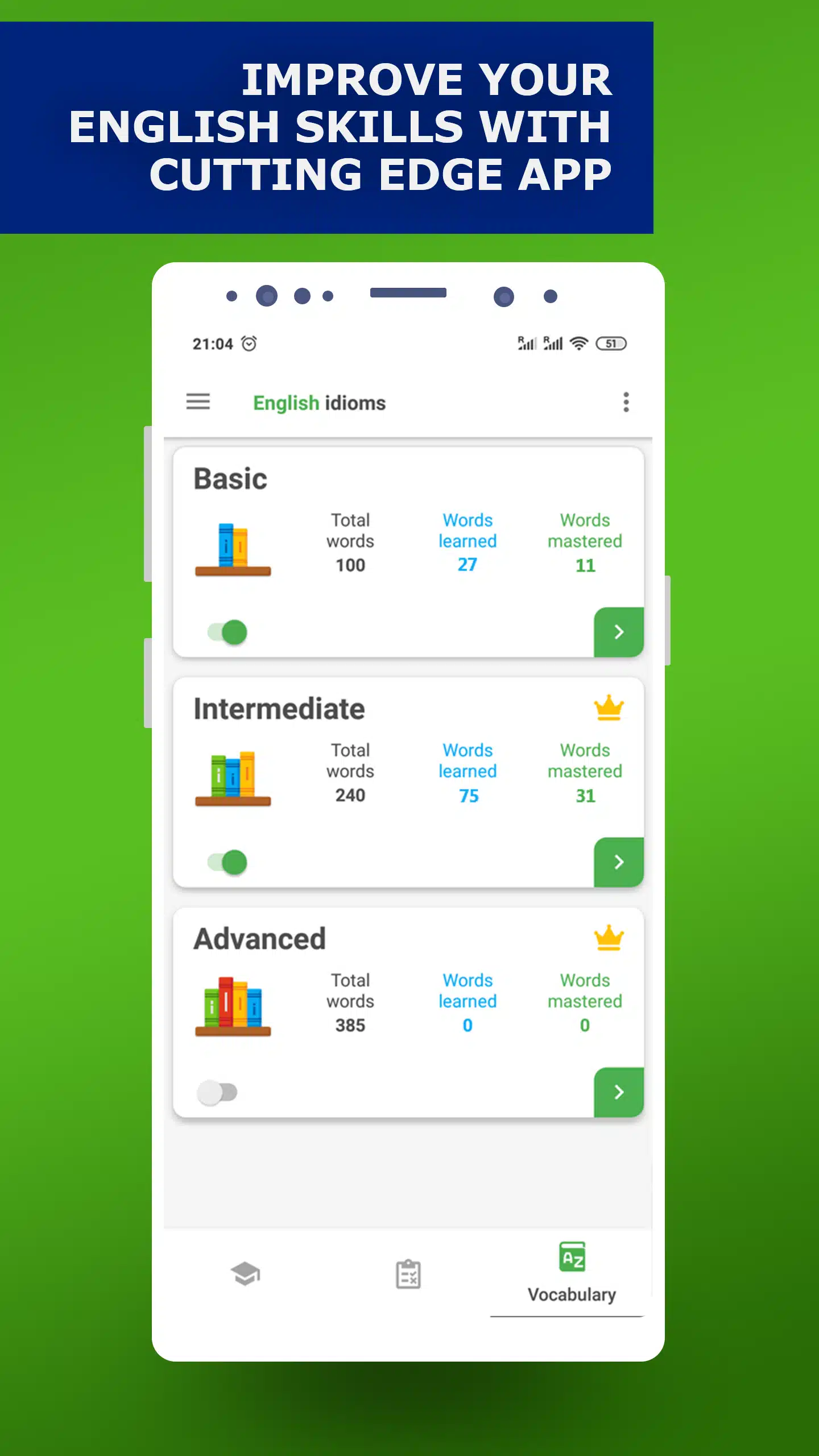 تحميل تطبيق English Idioms & Slang Phrases لتعلم وفهم التعابير الاصطلاحية الإنجليزية (1)