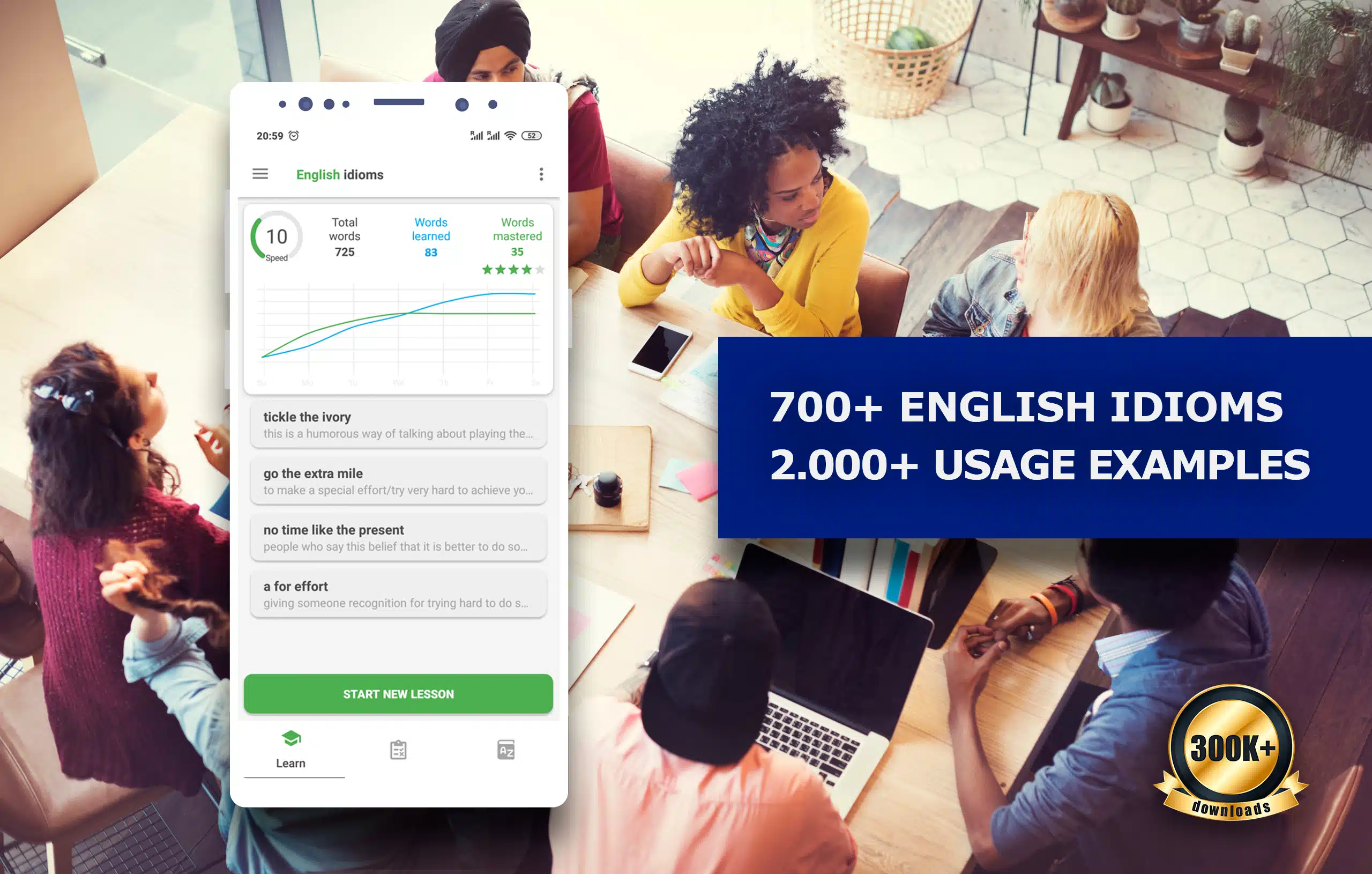 تحميل تطبيق English Idioms & Slang Phrases لتعلم وفهم التعابير الاصطلاحية الإنجليزية