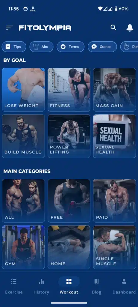 تحميل تطبيق FitOlympia Pro - Gym Workouts للياقة بدنية