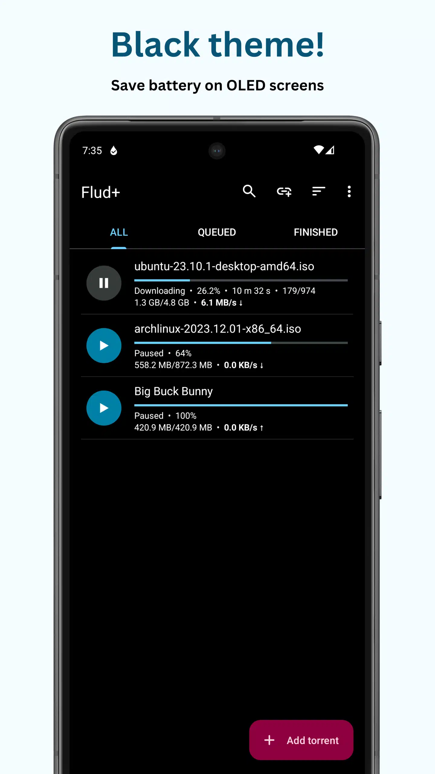 تحميل تطبيق Flud لإدارة ملفات التورنت