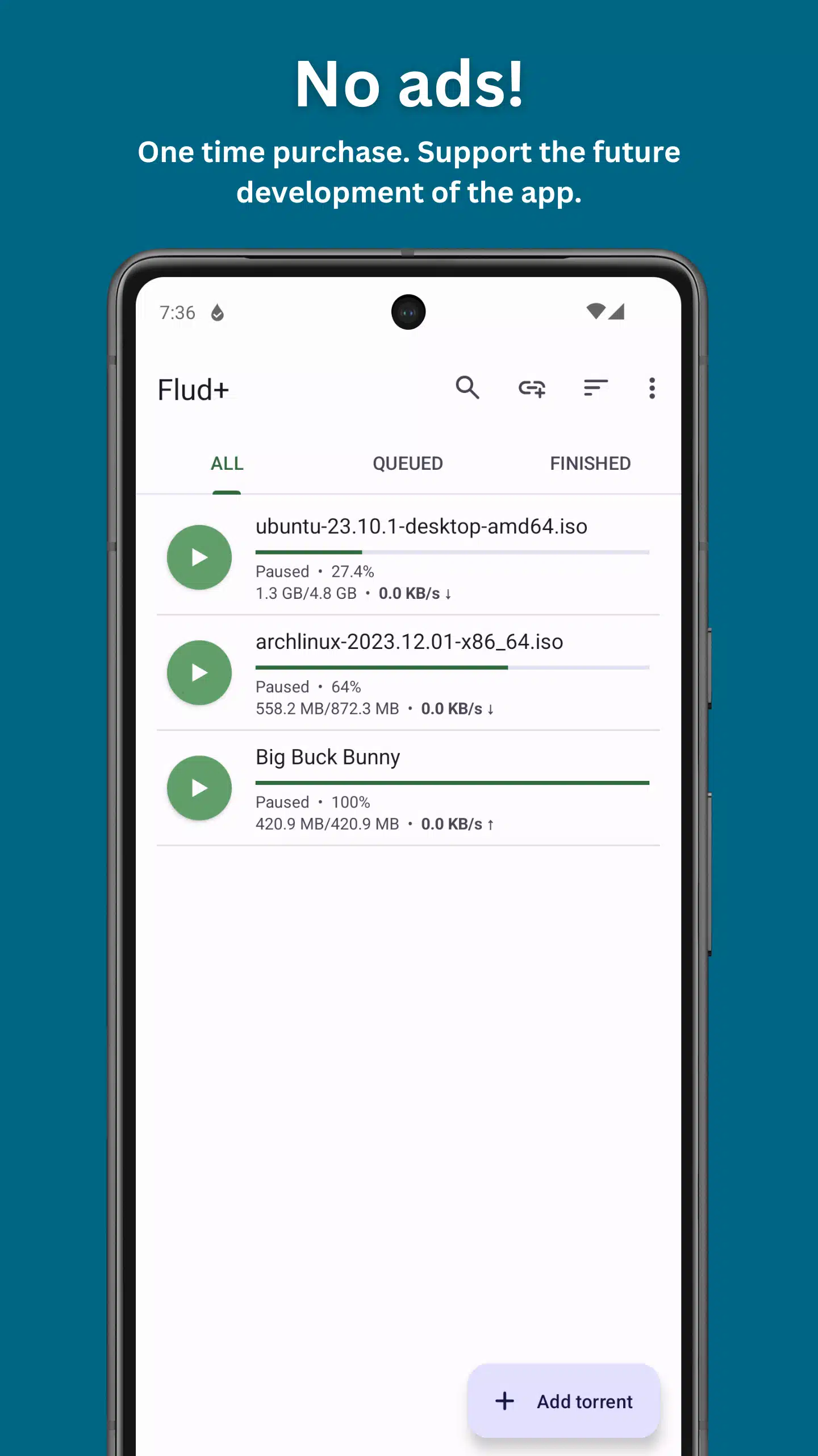 تحميل تطبيق Flud لإدارة ملفات التورنت