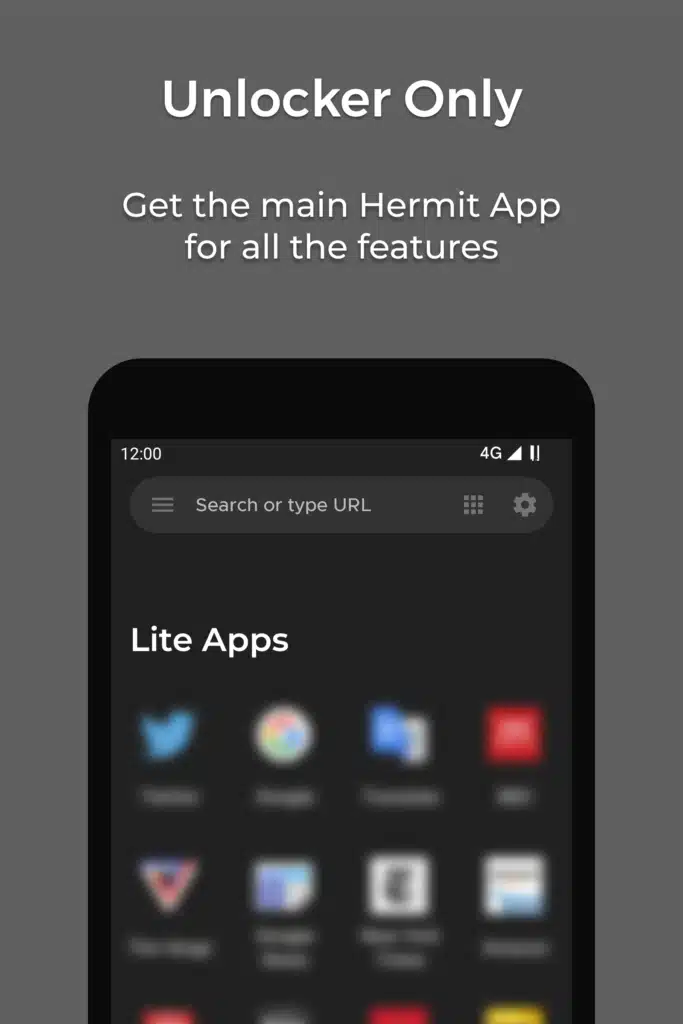 تحميل تطبيق Hermit Premium - Unlocker متصفحًا متخصصًا لإنشاء التطبيقات الخفيفة