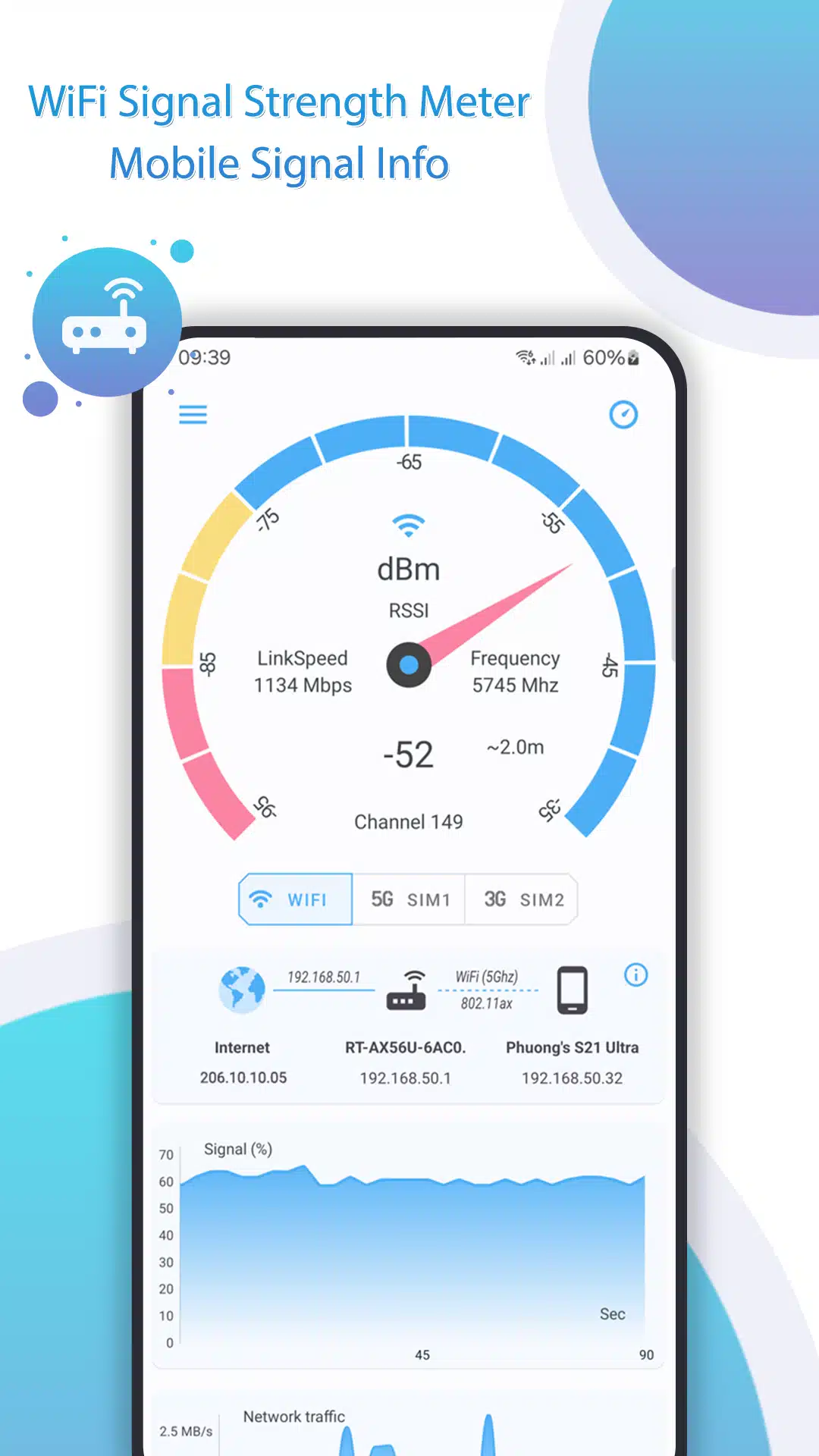 تحميل تطبيق Net Signal ProWiFi & 5G Meter لمراقبة جودة الشبكات الخلوية (1)