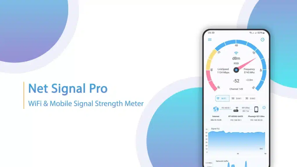 تحميل تطبيق Net Signal ProWiFi & 5G Meter لمراقبة جودة الشبكات الخلوية