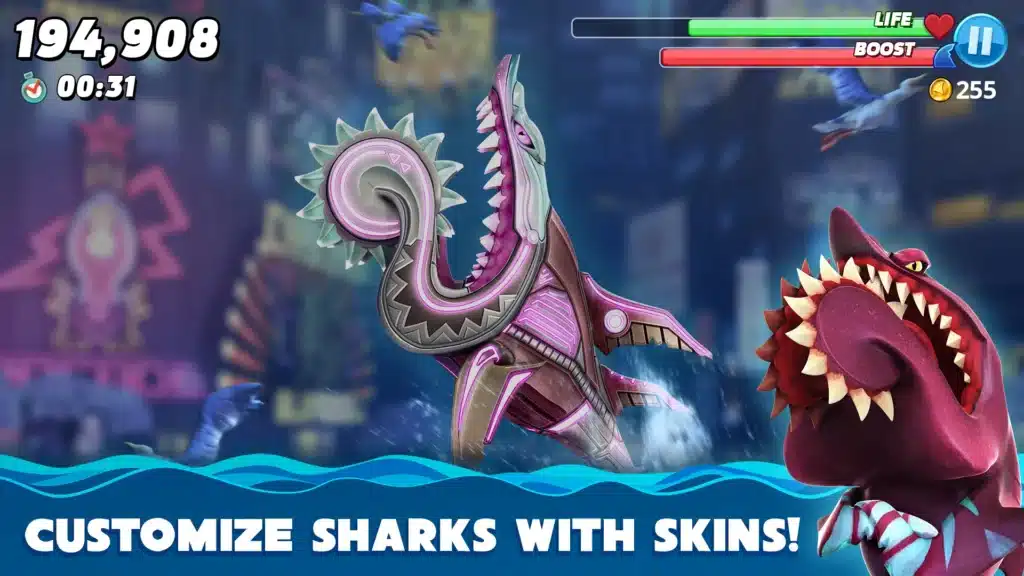 تحميل لعبة hungry shark world mod الحيوانات المفترسه للاندرويد