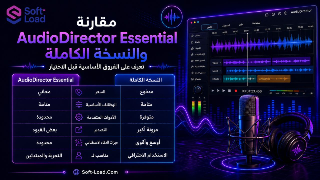 مقارنة AudioDirector Essential والنسخة الكاملة