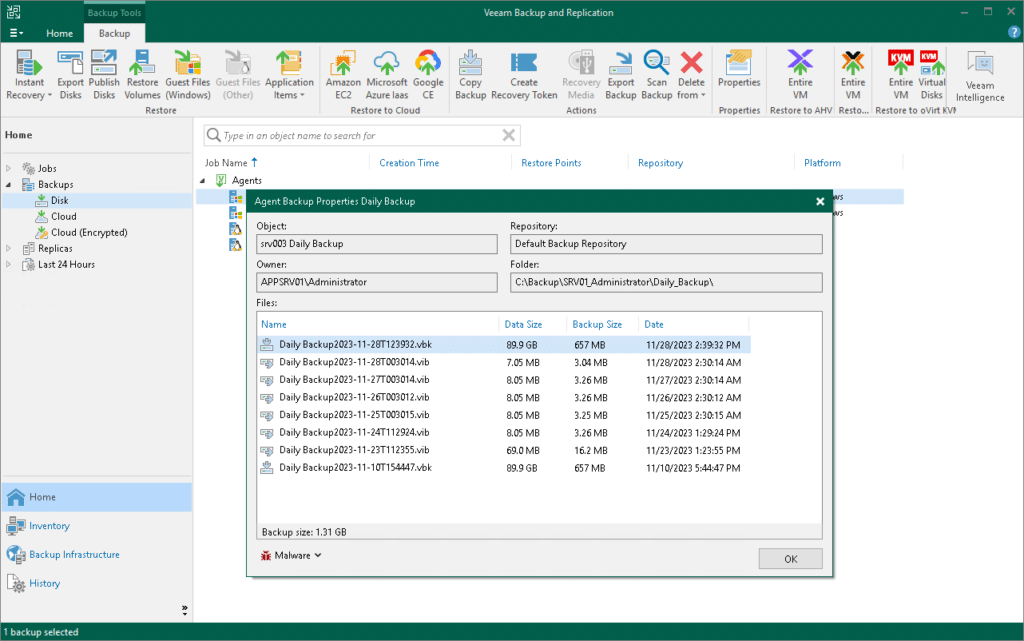 تحميل اسطوانة Veeam Agent  لإنشاء نسخ احتياطية