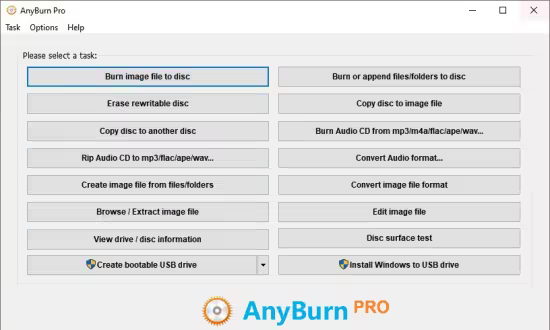 تحميل برنامج AnyBurn Pro لحرق الأقراص وصناعة صور الأقراص