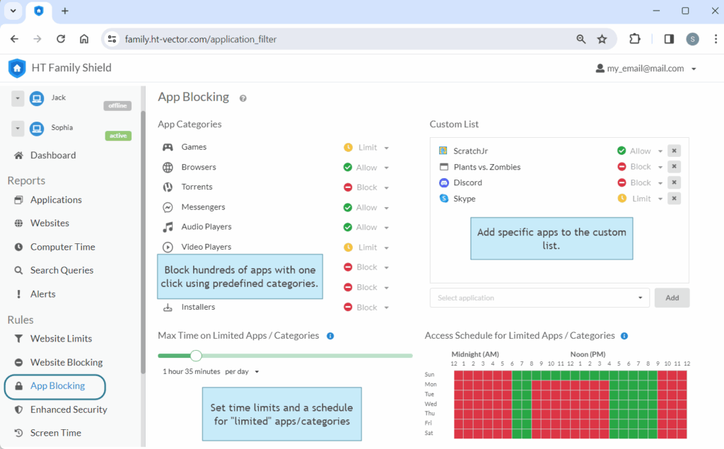 تحميل برنامج Application Blocker  السيطرة على استخدام التطبيقات والمواقع