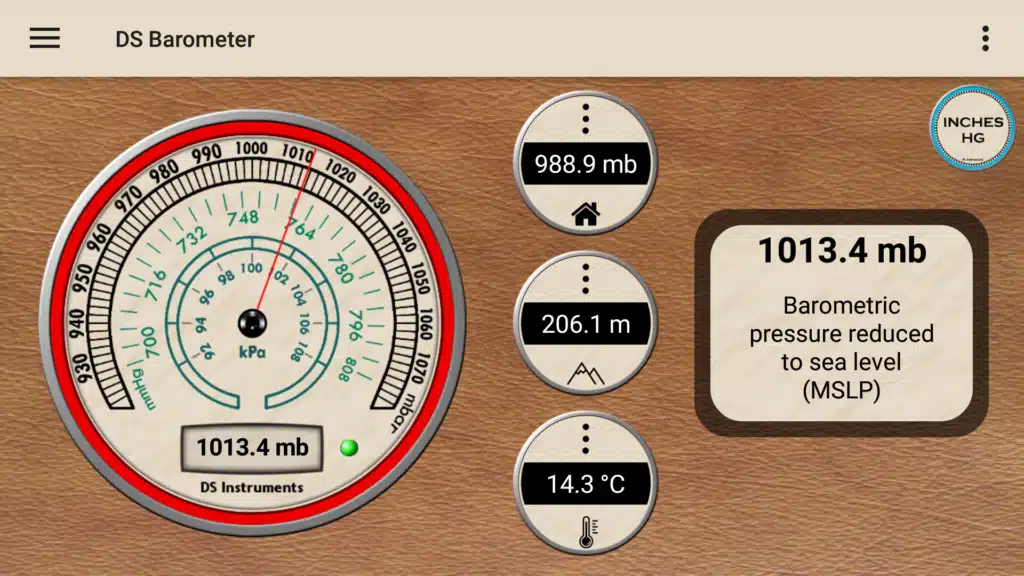 تحميل برنامج DS Barometer & Altimeter لمراقبة الضغط الجوي والارتفاع