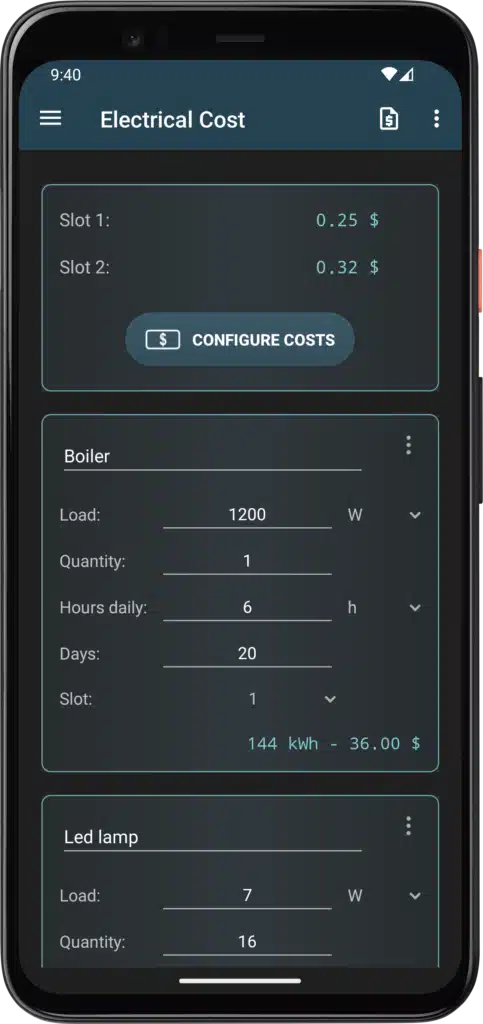 تحميل برنامج Electrical Cost حاسبة تكلفة استهلاك الكهرباء وإدارة الفواتير