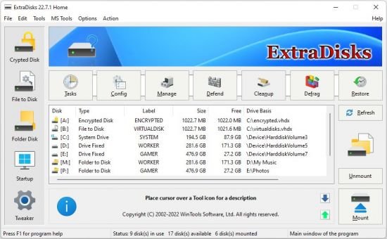 تحميل برنامج ExtraDisks Home لإدارة الأقراص الافتراضية