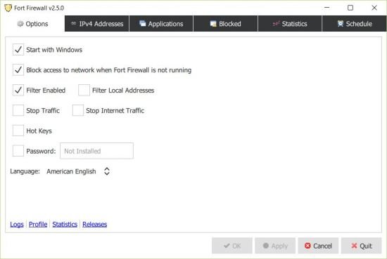 تحميل برنامج Fort Firewall  لحماية الويندوز