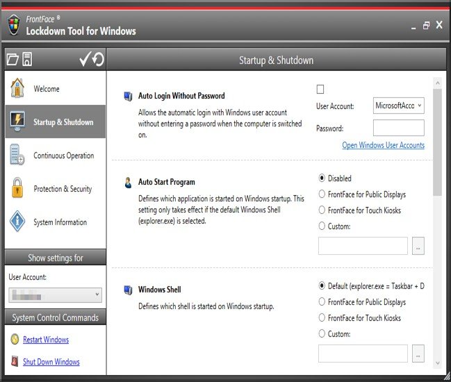 تحميل برنامج FrontFace Lockdown Tool لتجميع وتوحيد مئات من إعدادات ويندوز في واجهة رسومية واحدة