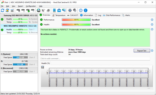 تحميل برنامج Hard Disk Sentinel Pro لمراقبة وتحليل حالة محركات الأقراص