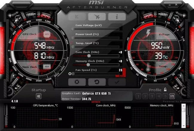 تحميل برنامج MSI Afterburner لمراقبة اداء الجهاز و كسر السرعة