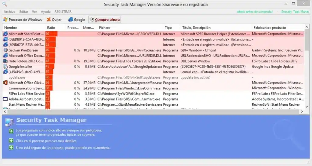 تحميل برنامج Security Task Manager لمراقبة وتحليل جميع البرامج المستخدمة