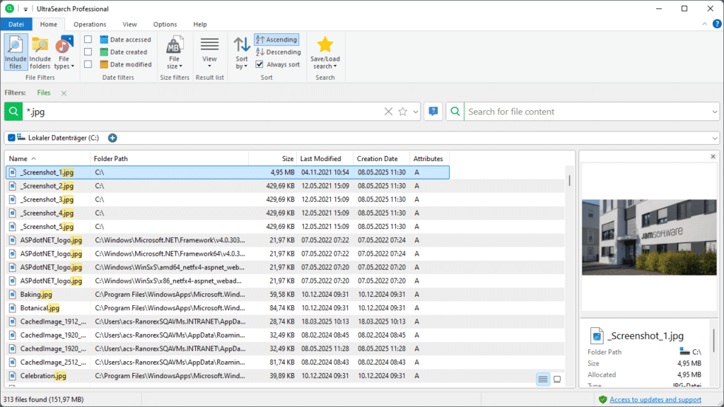 تحميل برنامج UltraSearch Pro للبحث الفوري والسريع