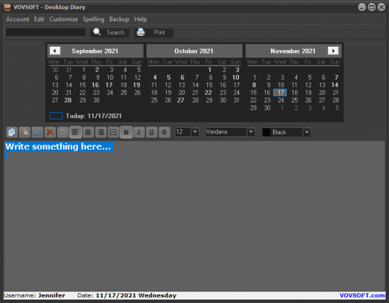تحميل برنامج VovSoft Desktop Diary للكتابة و التدوين اليومي