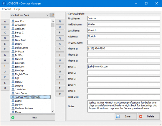 تحميل برنامج Vovsoft Contact Manager لإنشاء قاعدة بيانات محلية لجهات الاتصال