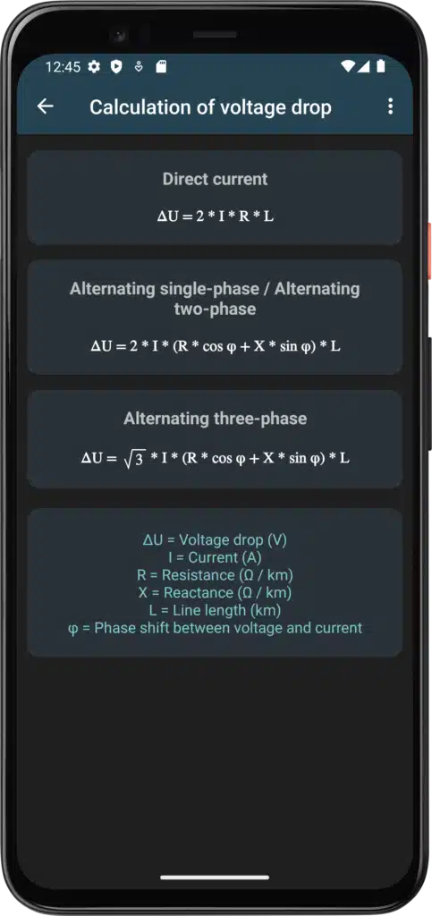 تحميل تطبيق Electrical Calculations للحسابات الهندسية والتحويلات الكهربائية