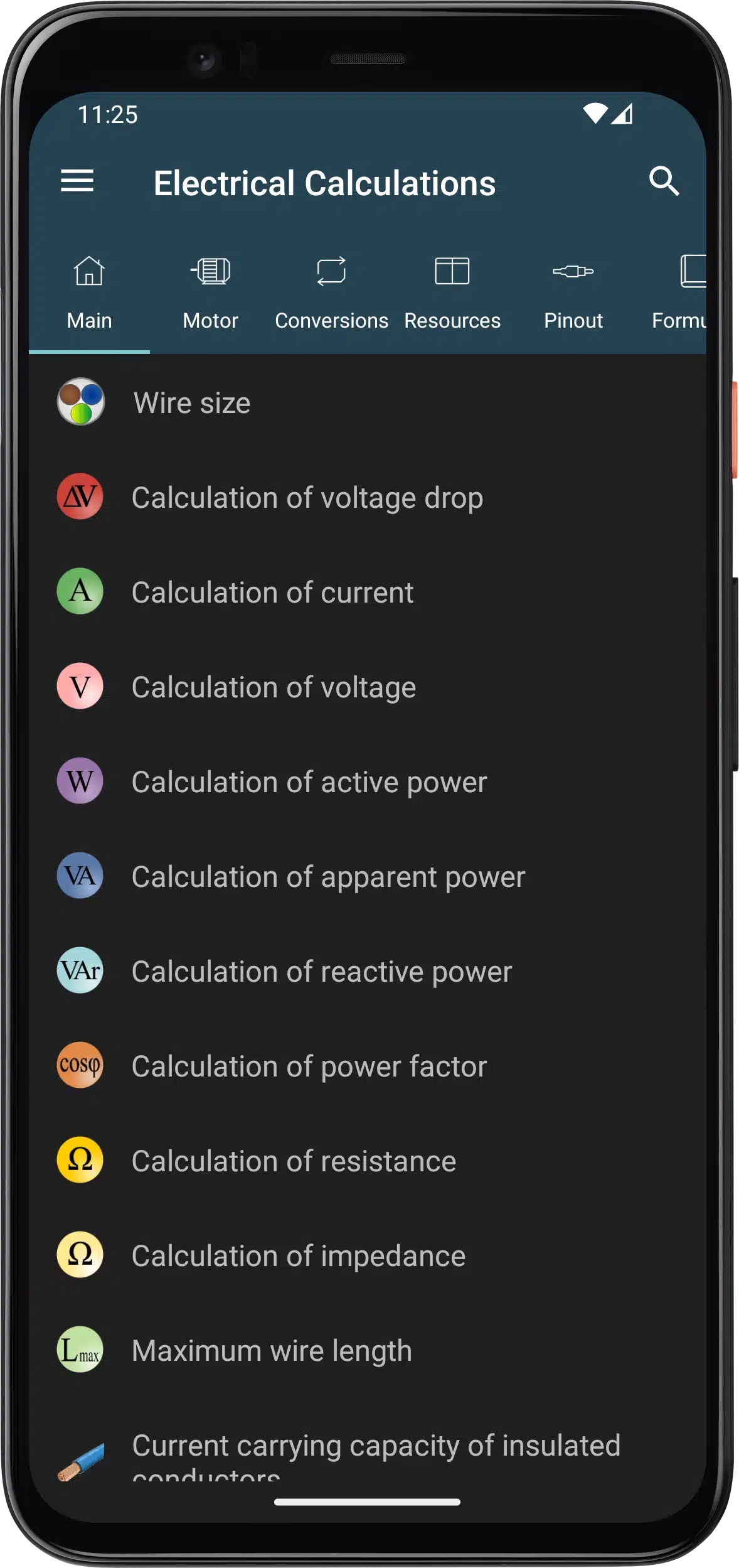 تحميل تطبيق Electrical Calculations للحسابات الهندسية والتحويلات الكهربائية (4)