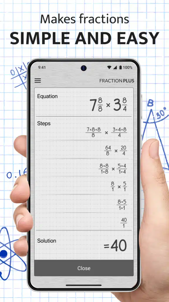 تحميل تطبيق Fraction Calculator Plus آلة حاسبة احترافية