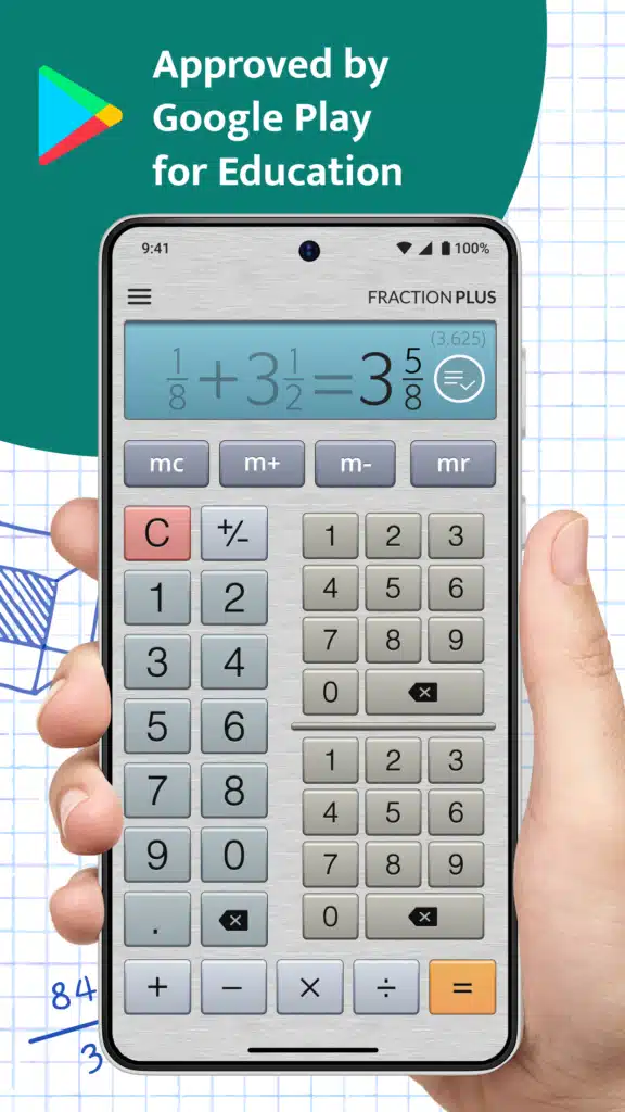 تحميل تطبيق Fraction Calculator Plus آلة حاسبة احترافية