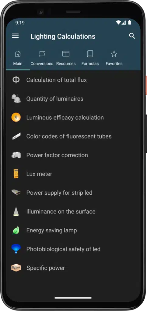 تحميل تطبيق Lighting Calculations لتصميم أنظمة الإضاءة