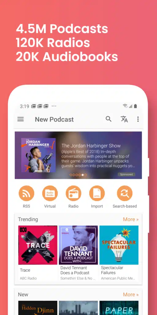 تحميل تطبيق Podcast Addict Podcast player للأستماع الي البودكاست