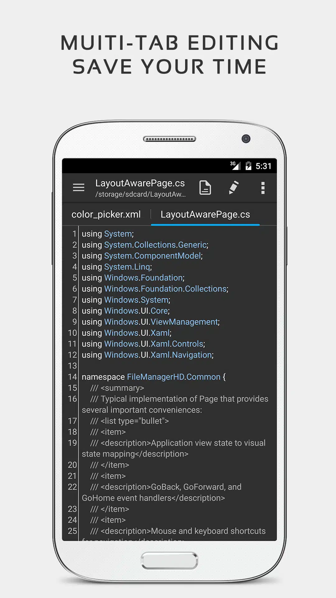 تحميل تطبيق QuickEdit Text Editor Pro لتحرير النصوص والأكواد