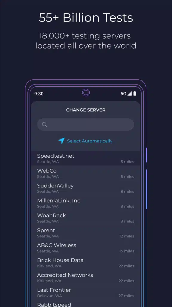 تحميل تطبيق Speedtest by Ookla لقياس أداء اتصال المستخدم بالإنترنت