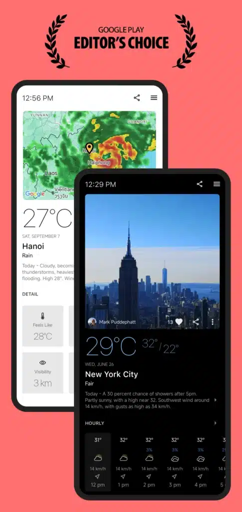 تحميل تطبيق Today Weather Radar & Widgets لمعرفة حالة الطقس