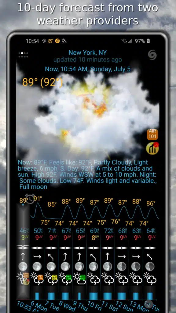 تحميل تطبيق eWeather HDF لمعرفة حالة الطقس