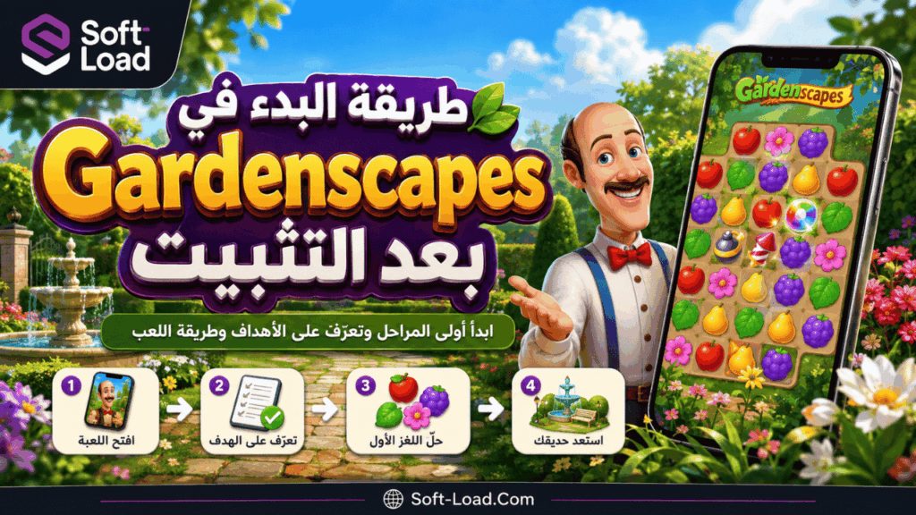 طريقة البدء في Gardenscapes بعد التثبيت