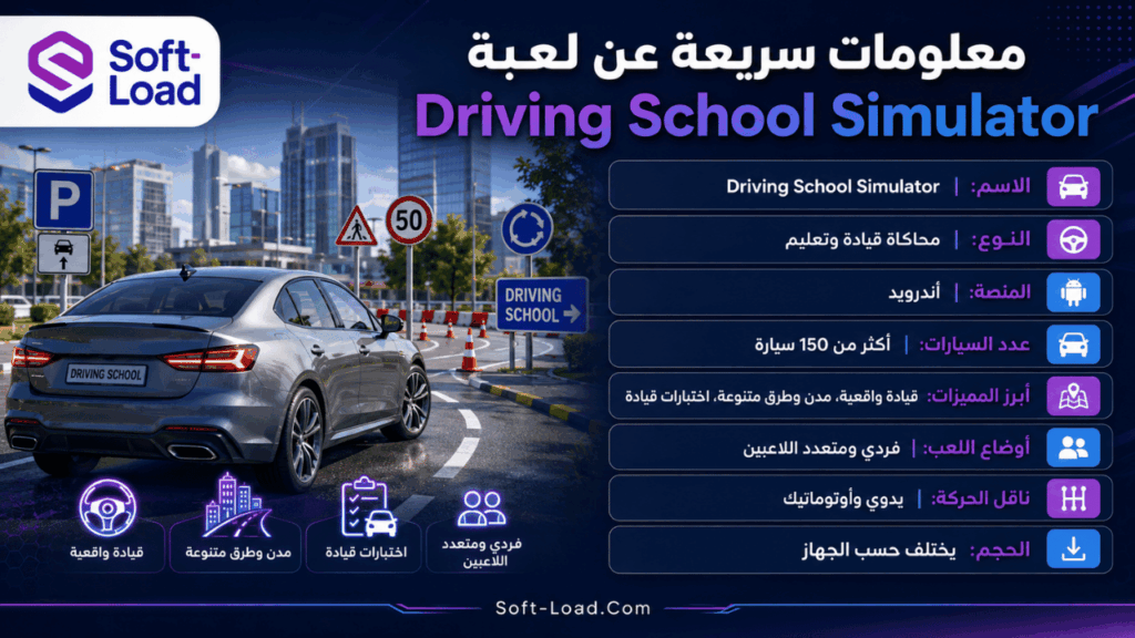 معلومات سريعة عن لعبة Driving School Simulator