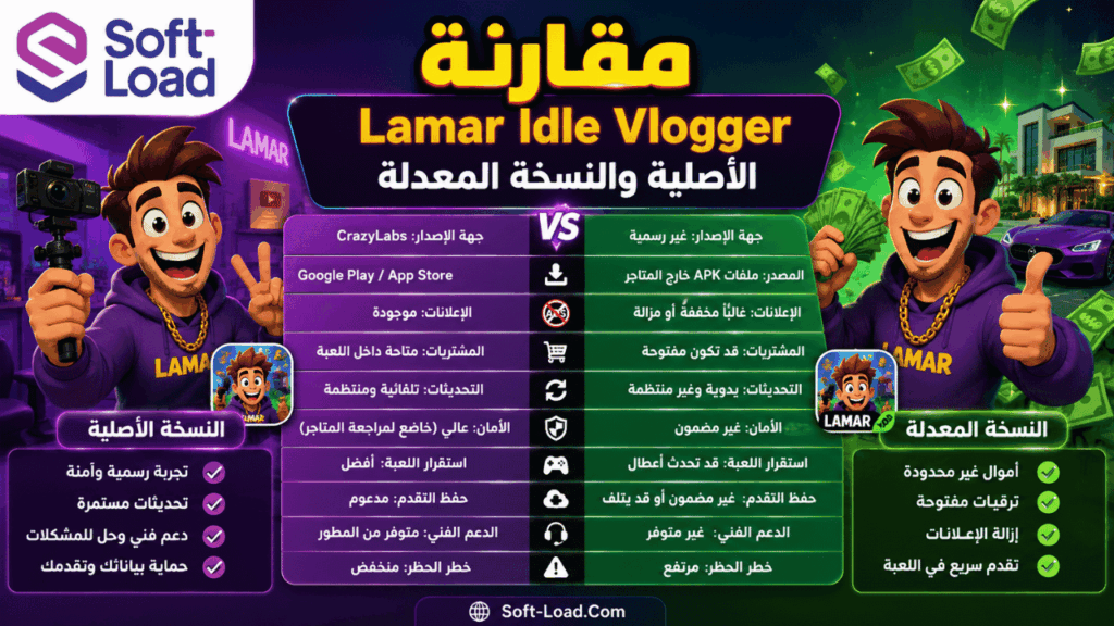 مقارنة Lamar Idle Vlogger الأصلية والنسخة المعدلة